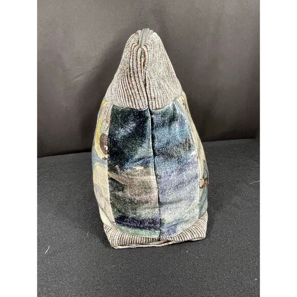 Large, Handmade, One of a Kind Bag, Satchel, Bird & Floral Print, Pouch, Lined - Picture 3 of 6